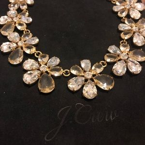 J. Crew crystal gem floral necklace